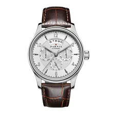 Parnis Pilot III Seriers Luminous Mens Leather Watchband Fashion Automatic Mechanical Watch Wristwatch