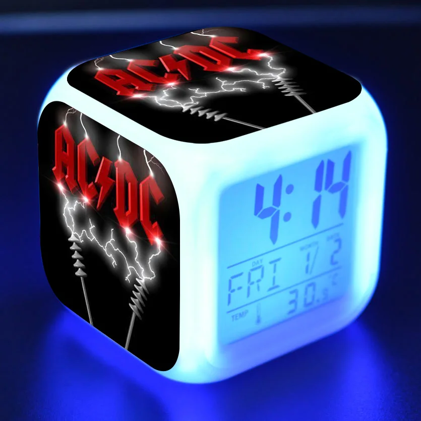 2018 Лидер продаж AC/DC Классный рисунок будильник PVC красочный сенсорный светильник