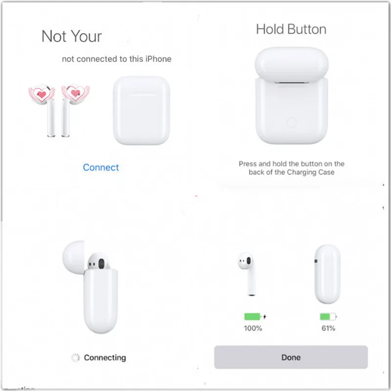 

earphone TWS bluetooth wireless headphone smart sensor pop-up 1:1 earbuds bluetooth headset wireless earbuds pk i60 i30