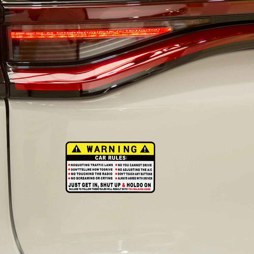 

Auto Safety Warning Rules Car Sticker for ford focus 2 3 Hyundai solaris i35 i25 Mazda 2 3 6 CX-5 Car Accessories
