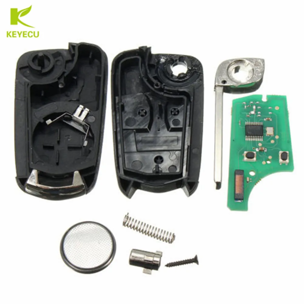 KEYECU дистанционный ключ брелок от машины 2 Button 433MHz PCF7946 для Vauxhall Opel Vectra C 2002 2008 Signum 2003