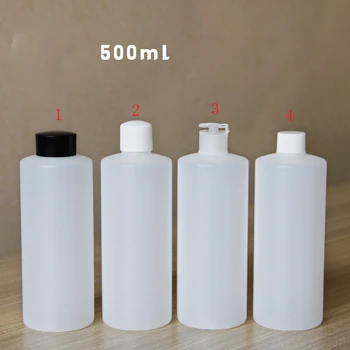 

12pcs 500ml empty clear plastic PE soft bottles 500cc Flip top / spiral lid cosmetic packaging bottle extrusion plastic bottle