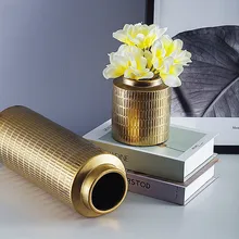 Скандинавском Стиле Керамические золотистые ваза, домашний декор обеденный стол гостиная творческий простой композиция из цветов, аксессуары