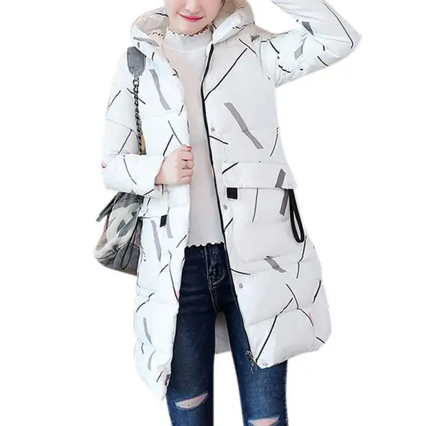 

Yiwa Women Down Cotton Padded Jacket Long Warm Hooded Coat Winter Top winter hooded warm coat plus size padded jacket female