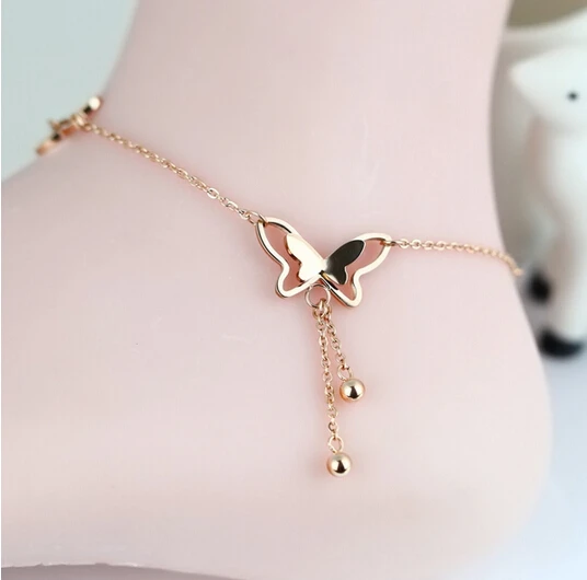 

1 Pcs Summer Butterfly Beads Anklet Foot Chain Ankle Snow Bracelet Charm Crystal Anklet Tassel Beach Vintage Foot Jewelry Gift