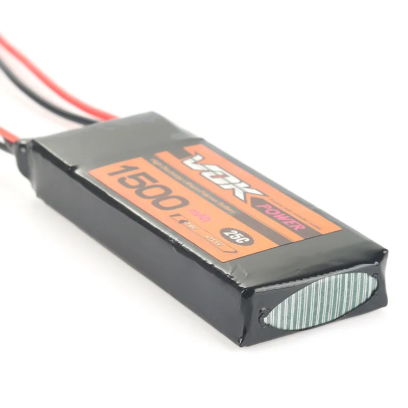 Мини портативный аккумулятор VOK 2S Lipo 7,4 V 25C 1500mAh Т-образный разъем разряда для радиоуправляемого гоночного квадрокоптера дрона TSLM2