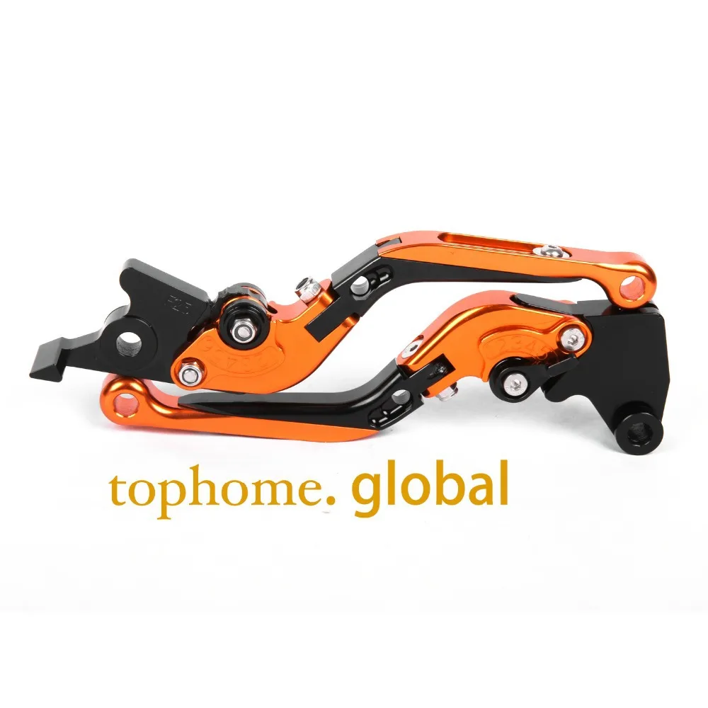 CNC Аксессуары для мотоциклов складной и продление сцепные рычаги для KTM 690 Duke 2008-2009 2010 2011 оранжевый и черный Цвет