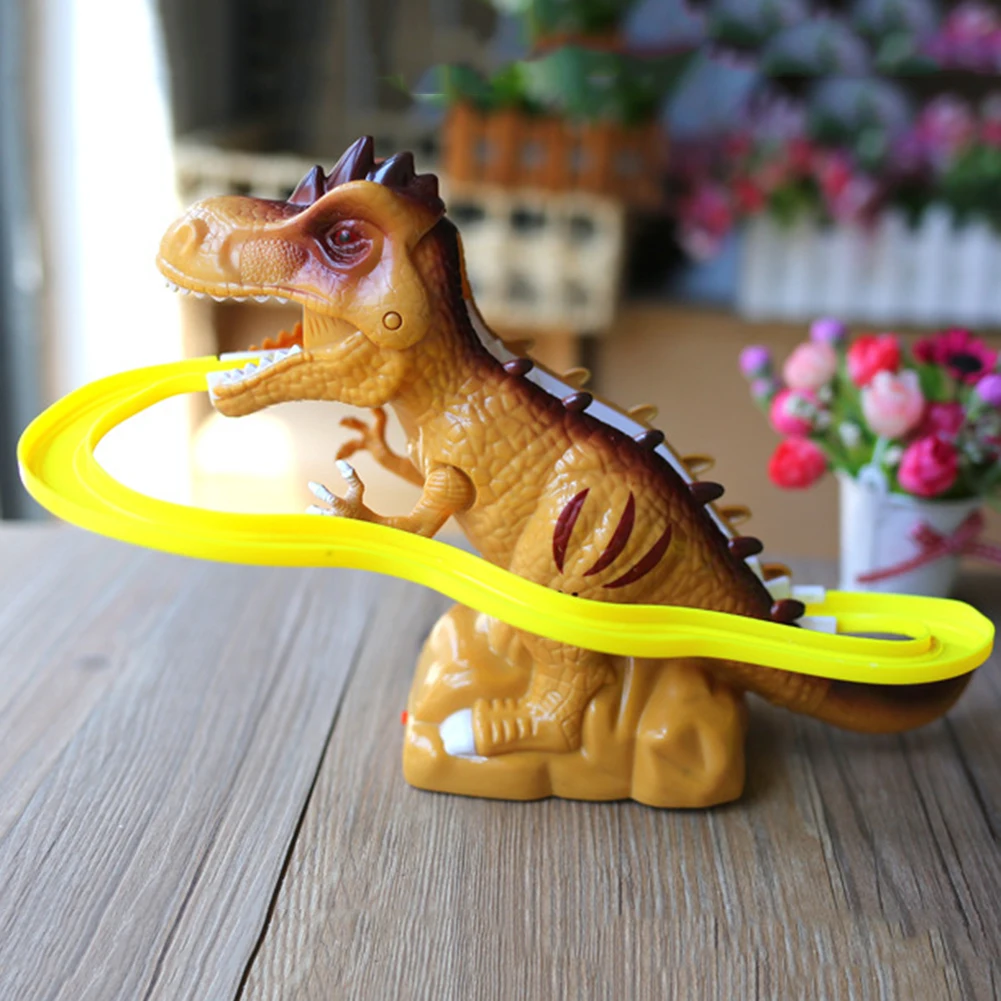 Детские электрические треки восхождения лестницы динозавр игрушки Светящиеся со звуком детские игрушки животные модель интерактивные