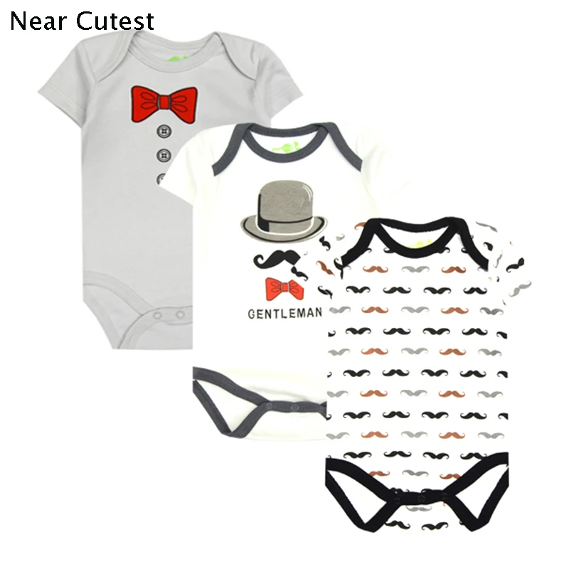 

Near Cutest 3pcs/lot Baby Rompers Newborn Baby Boy Girl Clothes Short Sleeve Cotton Jumpsuit roupas infantis menino Overall