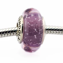 DIY Подходит Пандора шармы браслеты Рапунцель подписи цвет муранского стекла бусины стерлингового серебра 925-ювелирные изделия