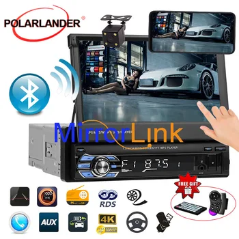 

7 inch 1 DIN Car MP5 MP4 Player Radio stereo HD Bluetooth Touch Screen USB/TF/FM/AUX/rear camera input Mirror Link