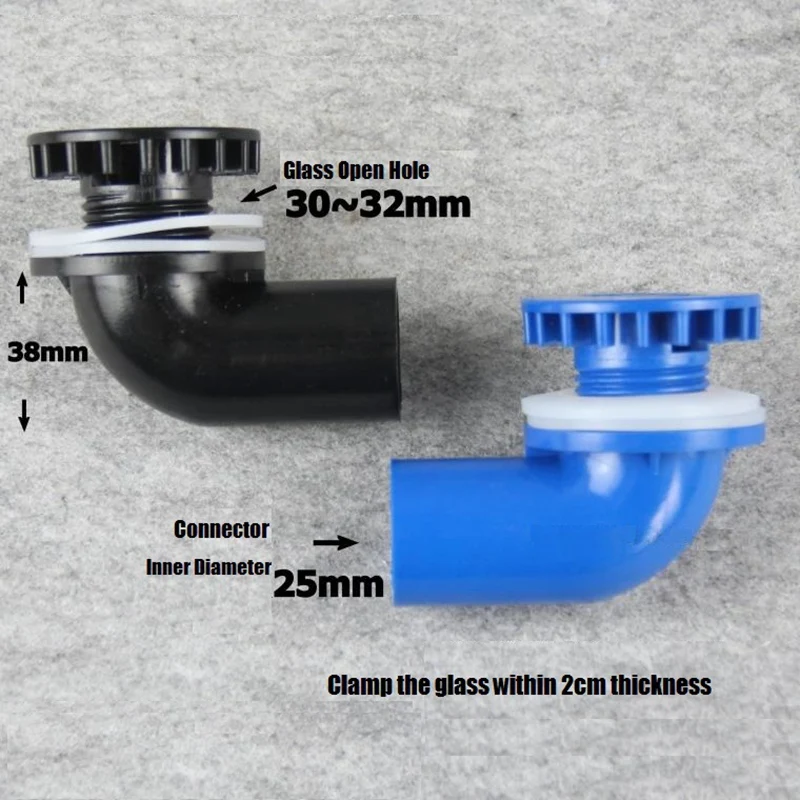 Внутренний диаметр-1 шт. 25 мм 90 градусов бак для рыб колено дренажное соединение аквариум стеклянный резервуар для воды сливной соединитель сливные трубы соединители