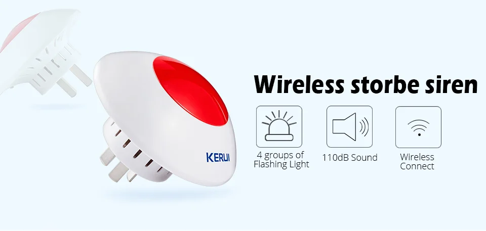 KERUI Wireless Flash Strobe Acousto-optic Wireless alarm Siren J009 sound 110dB 