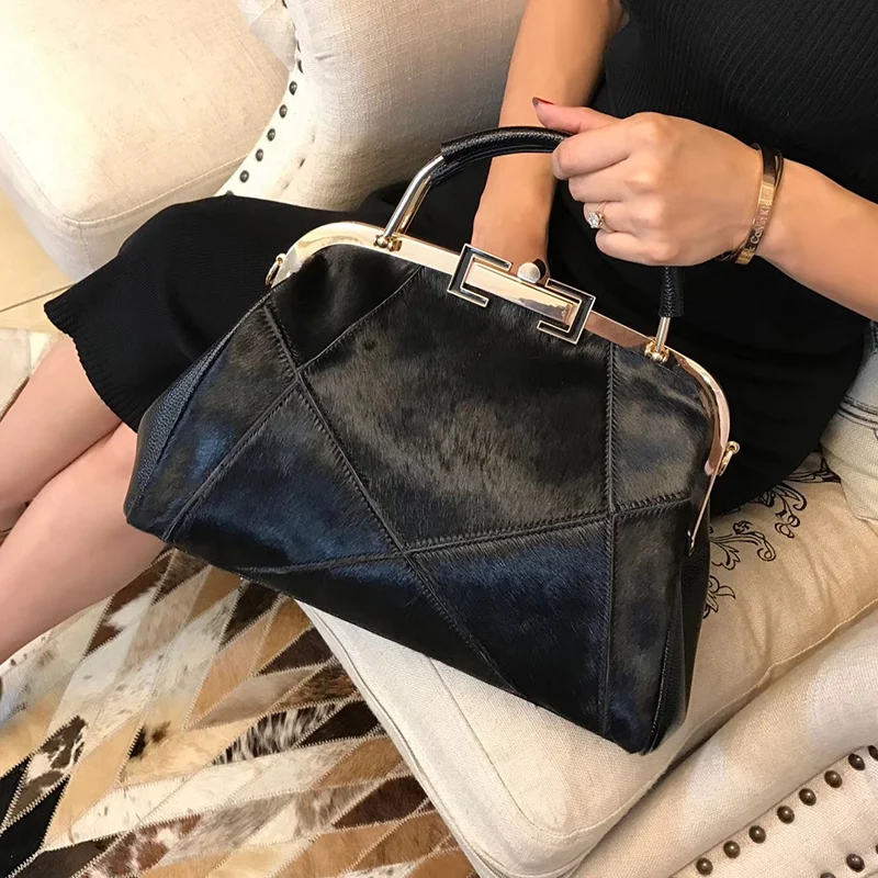 Winter New Arrival Real Fur Bags Made By Whole Pieces Horse Winter New Arrival Real Fur Bags Made By Whole Pieces Horse Women Luxury Handbags High Quality Handbag In Top Handle From Luggage On