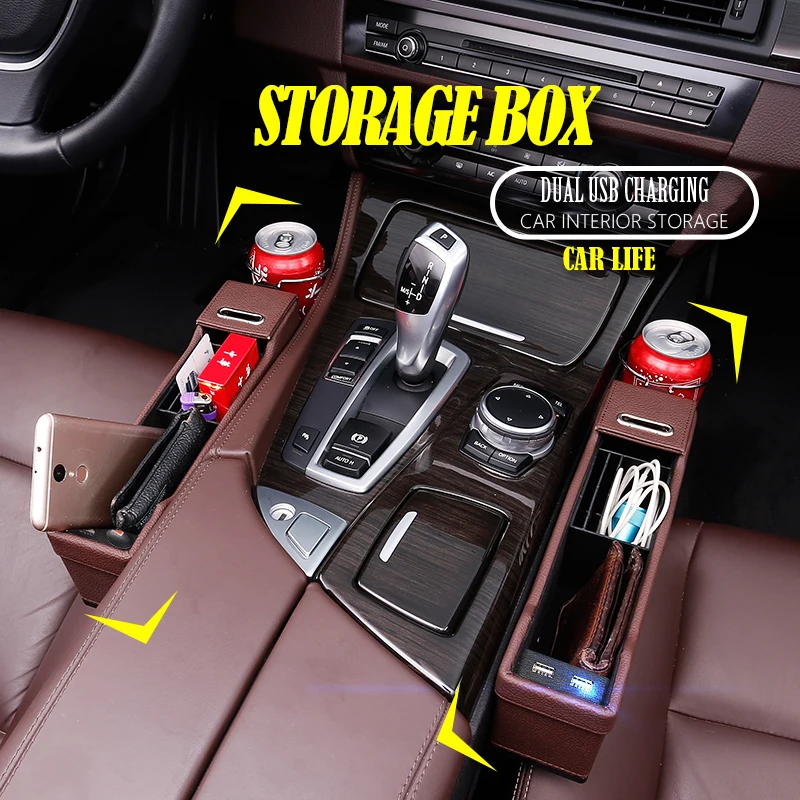 Car Seat Gap Organizer Storage Box Detachable Cup Holder Car Interior Accessories Car Seat Storage Box Suitable for Most Cars
