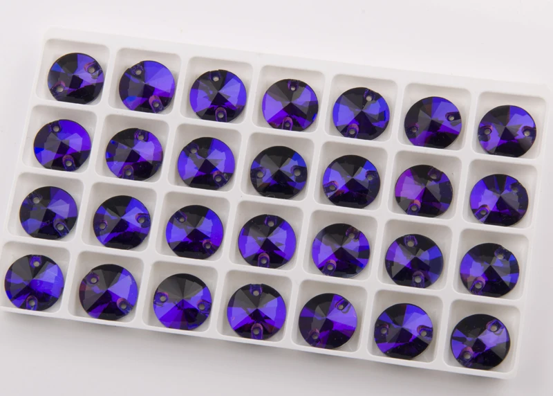 YANRUO 3200 все размеры фиолетовый бархат Rivoli пришить стеклянные стразы ремесло кристалл блеск драгоценные камни Flatback
