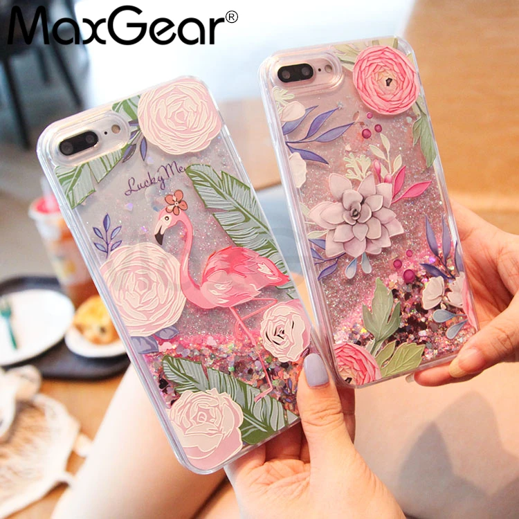 

Cartoon Unicorn Flamingos Phone Cases Dynamic Glitter Stars Water Liquid Case Cover For iphone 7 For iphone 6 6S 8 Plus X Capa
