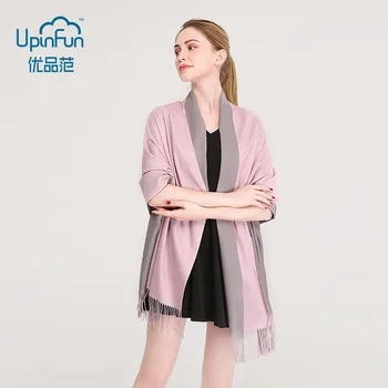 

Solid Color Two-sided Winter Scarf Women 2018 Europe America Street Keep Warm Imitation Cashmere Shawl Scarf with Tassels