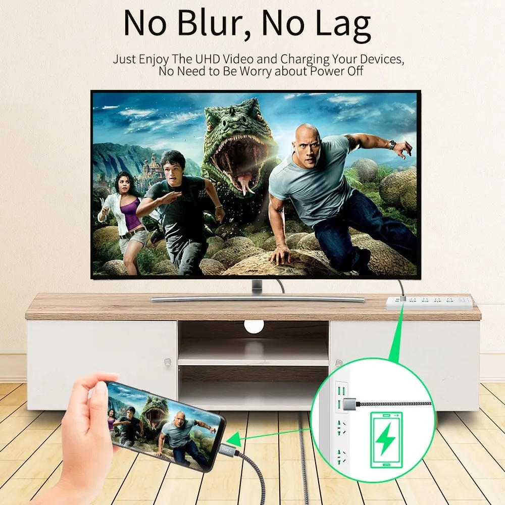 Продажа Qgeem Тип USB c 3.1 HDMI кабель адаптер Thunderbolt для MacBook Samsung S8 Huawei Коврики 10 Тип C к hdmi конвертер