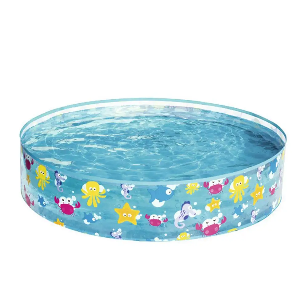 

122x25CM Kid Inflatable Swimming Pool Marine Ball Pool Hard Rubber Round Infant Tub Hard Plastic Pool Wall And Solid Pool Bottom