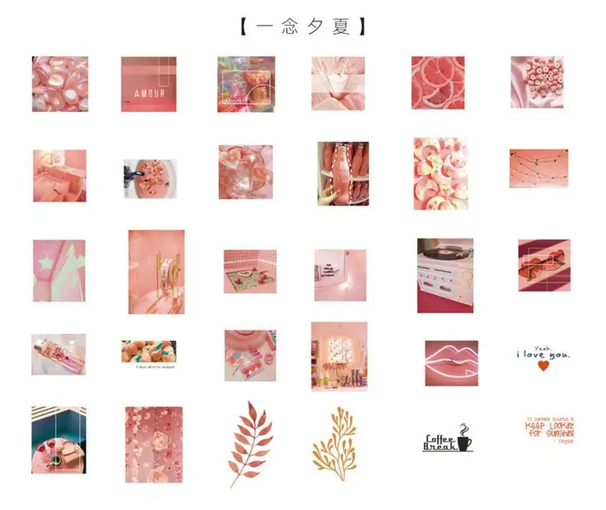 60 шт./пакет розовый серии розовыми цветами наклейки на тему кофе разместил его Kawaii бумажная наклейка для скрапбукинга стикер школьные принадлежности DT003 - Цвет: Фиолетовый