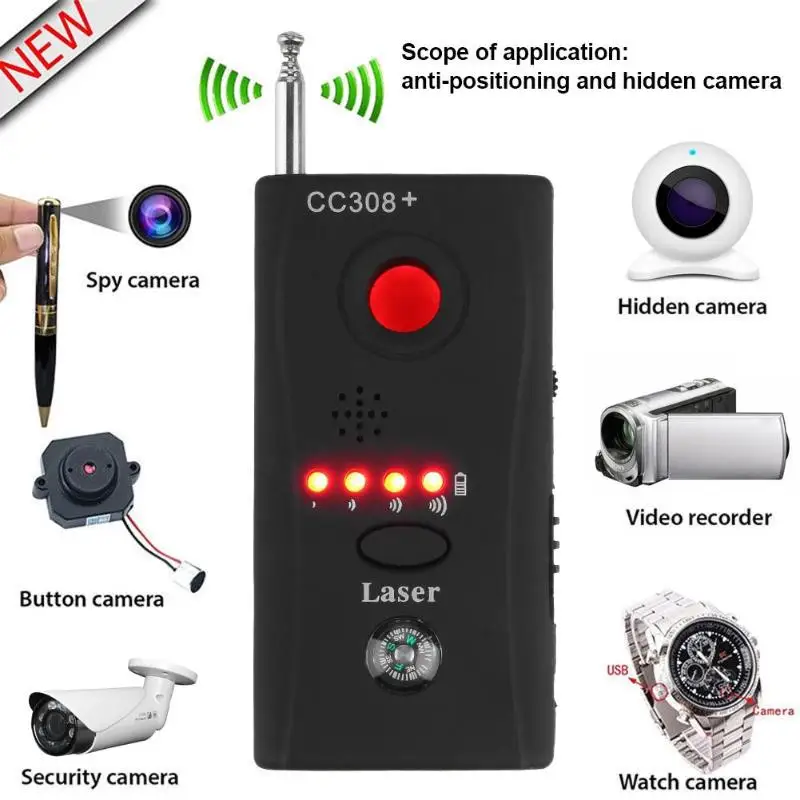 

1MHz-6.5GHz 2-Band RF Signal Bug Detector Camera GPS GSM Finder Detector Full Range Wireless Camera Cell Phone Detector Hot Sale