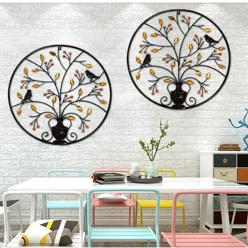 Aliexpress Metal Iron Circular Wall Decor Ornaments Aliexpress Metal Iron Circular Wall Decor Ornaments Creative Decorations Living Room Background Art Decoration 62cm From Reliable