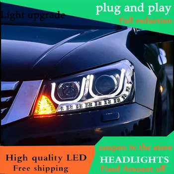 

Car styling case for Honda Accord 8th 2009-12 Headlights LED Headlight DRL LED lens headlamps HID Xenon turnlight running light
