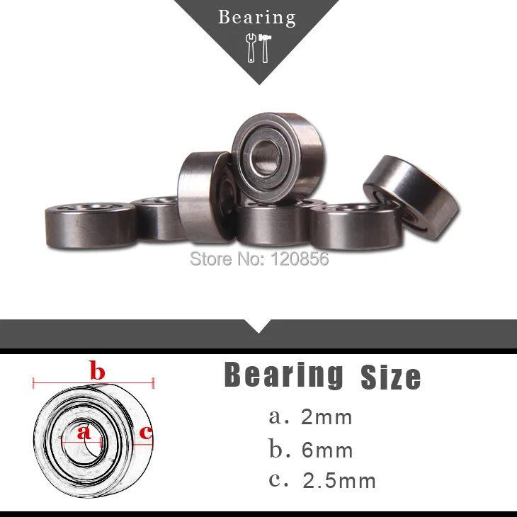 

wholesale High-quality 10PCS 2x6x2.5mm Miniature Radial Ball Bearings use for RC helicopter boat car Remote control toy parts
