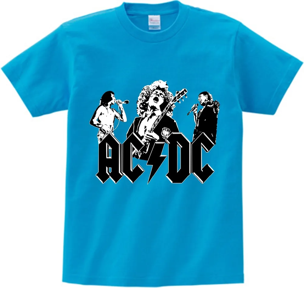 

COOL Big Boy&Girl Print AC DC Band Rock T-shirt O-Neck Short Acdc Graphic Heavy Metal Tops Tee Kids clothes Baby T Shirt NN
