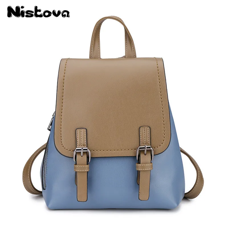

Women's New PU Leather Soft Surface Backpack Solid Color Simple Fashion Shoulder Bag Student Youth School Bag Travel Bag