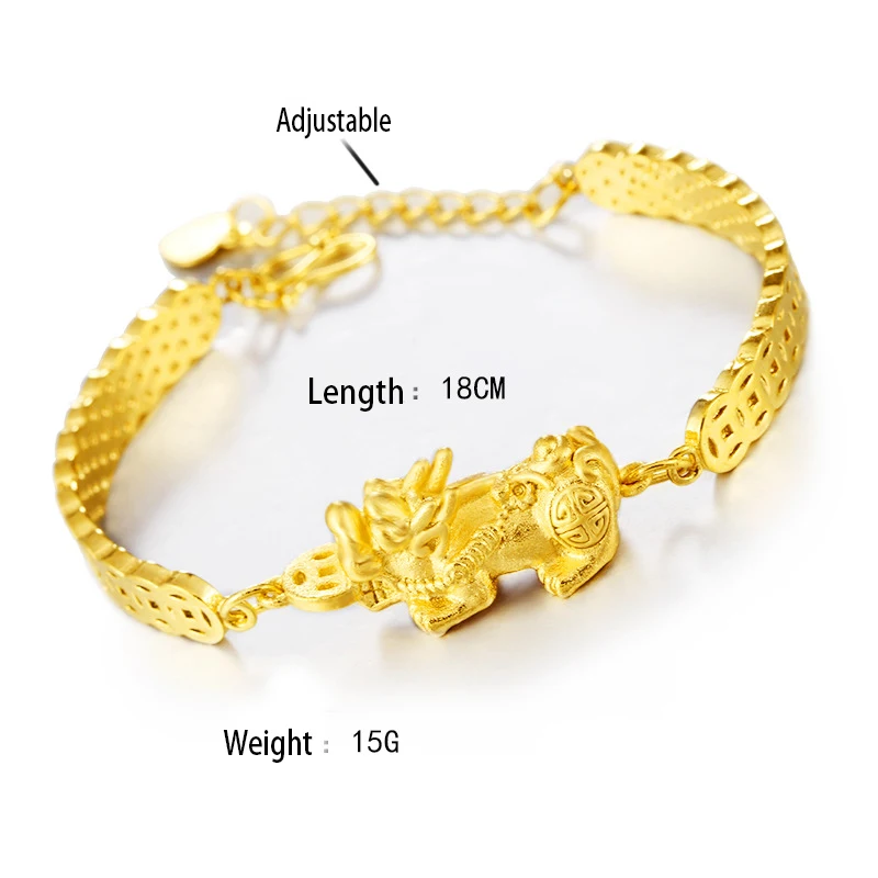 Прямая поставка, свадебные ювелирные изделия для невесты, имитация золота, Pixiu, очаровательный браслет, цепочка для монет и звенья, браслеты, приносят богатство для модных женщин