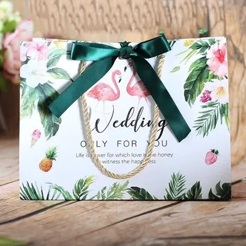 

Flamingo Paper Candy Box Gift Bag for Guests Wedding Jungle adult Party Supplies Wedding Gift for Guest Souvenirs Paper Gift Box