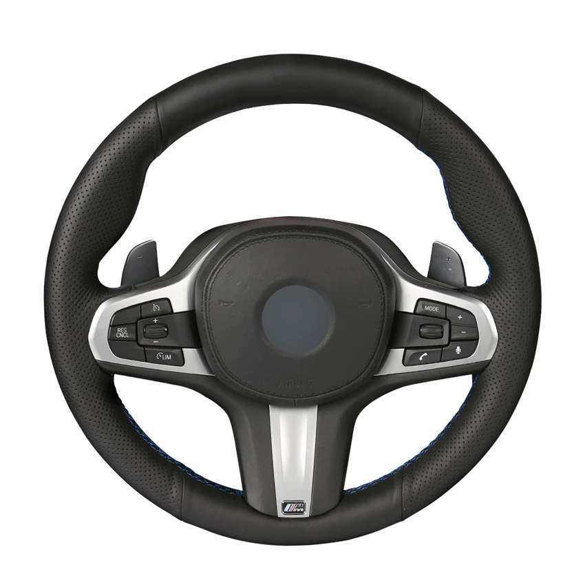 

Hand-stitched Black PU Artificial Car Steering Wheel Cover for BMW G30 525i 530i 530d M550i M550d 2017 2018 G32 630i 640i M G11