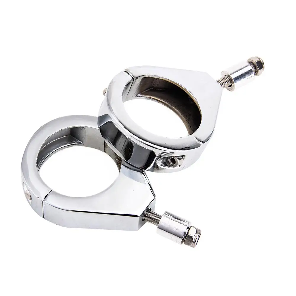Harley Turn Signal Mount Bracket 41mm Fork Relocation Clamps Indicator Chrome 