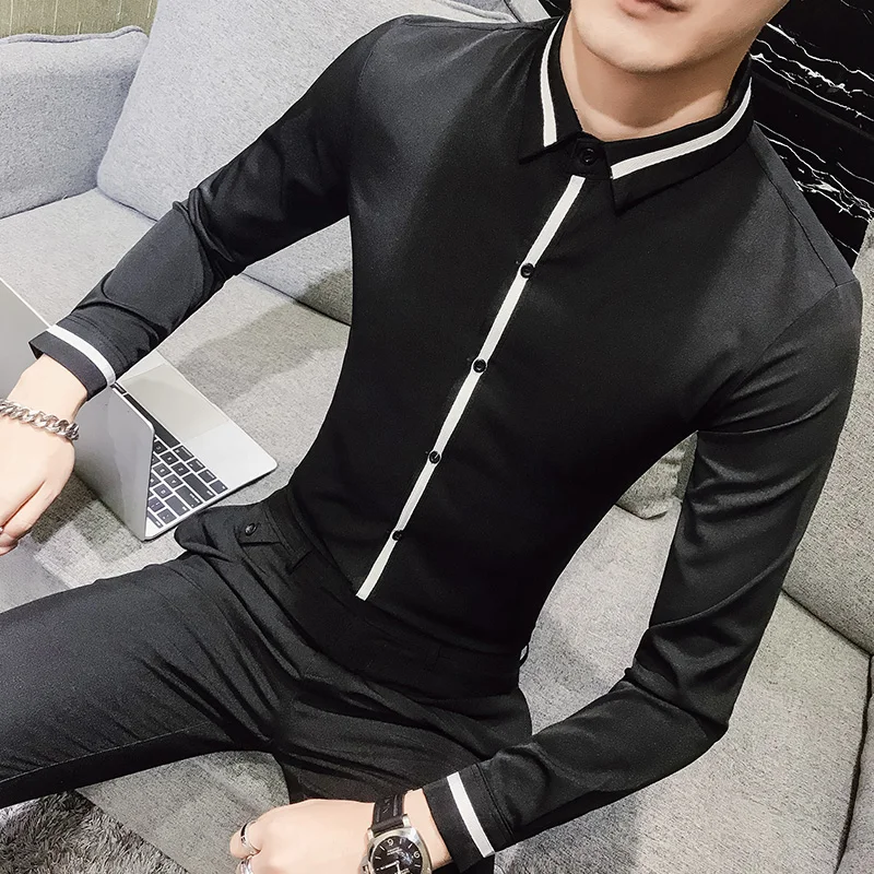 Camisa Social Masculina высокое качество Весенняя Мужская рубашка жених свадебный смокинг