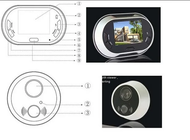 3.5 дюймов ЖК-дисплей цифровой дверной глазок Дверные звонки 170 градусов Главная Безопасность Дверной звонок Камера фото съемки 3." двери просмотра