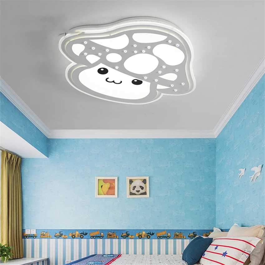 Детская спальня гриб мультфильм светодиодные потолочные светильники Декор для комнаты мальчика освещение девушка спальня потолочные