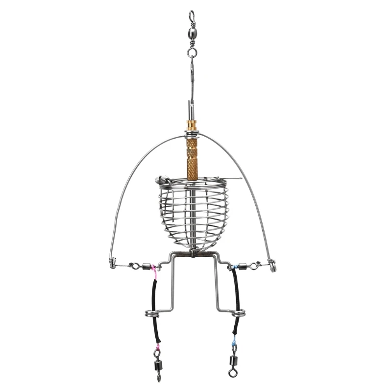 

Fishing Feeder Automatic Tackle Multi Functional Launcher Trap Spring Cage Hook