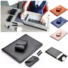 1 комплект/4 шт. кожаный чехол для ноутбука сумка для Apple MacBook Air 11 Pro 13 15 retina мышь сумка адаптер питания чехол кабель галстук