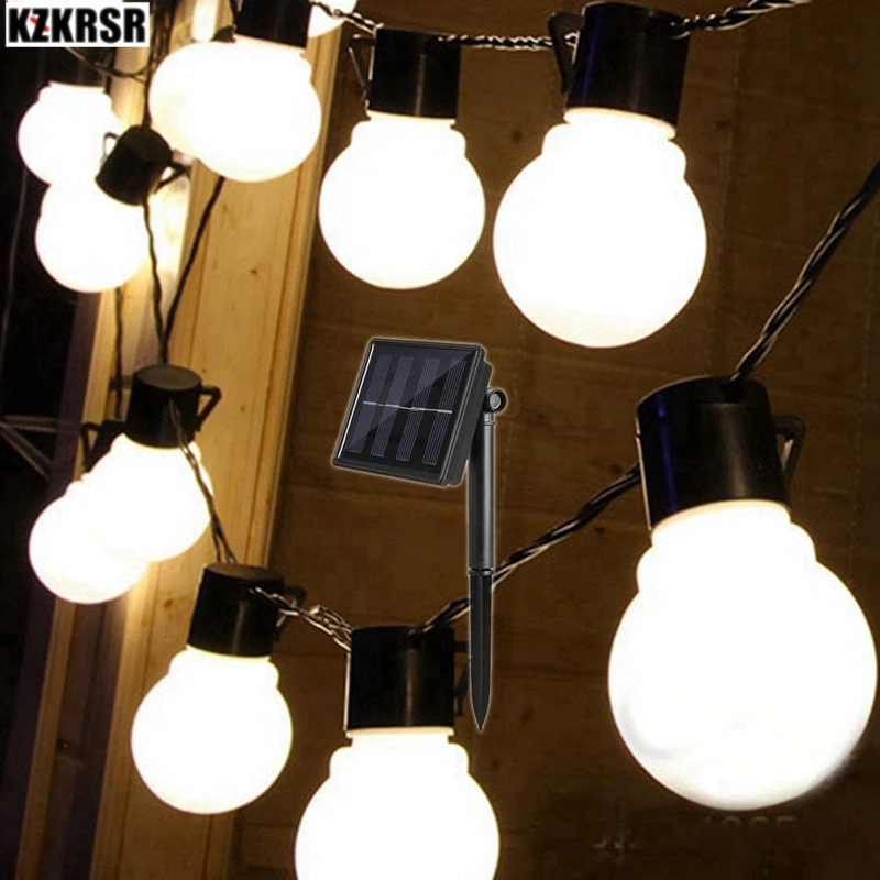

5CM Ball 2.5M 10 Led Warm White String Lights Solar powered Christmas Decoration Fairy Garland Indoor Outdoor IP55 Waterproof