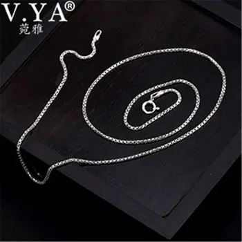 

V.YA 1.2mm Silver Thin Chain Necklace for Women Real 925 Sterling Silver Necklaces Female Ladies 40cm 45cm 50cm