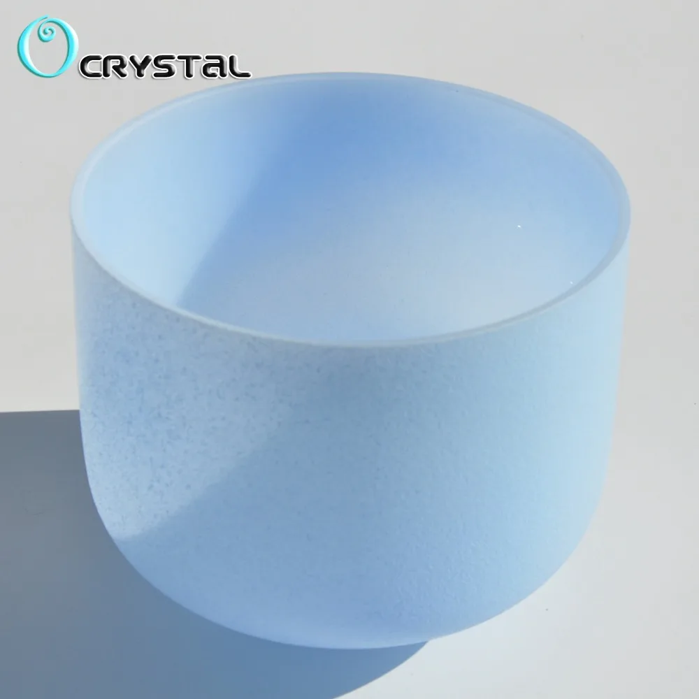 

2019 New 8" Acid Blue Color C D E F G A B - Meditation Frosted Quartz Crystal Singing Bowl 8inch