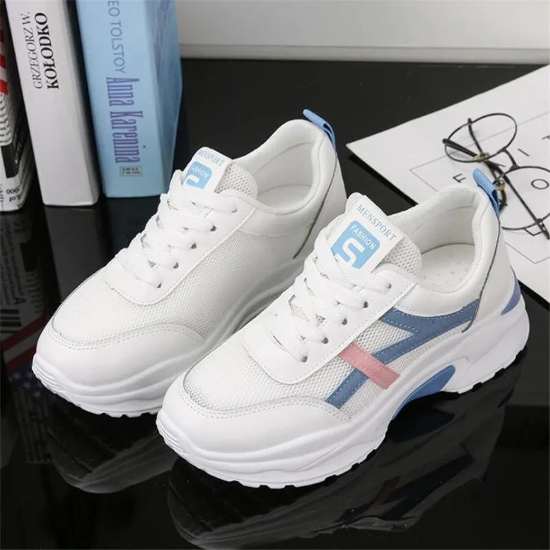 

Summer mesh small white shoes female 2019 new wild flat bottom platform women sneakers shoes breathable casual women's shoes