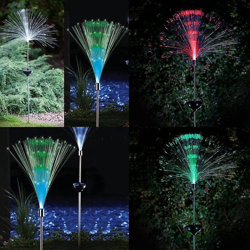 Мощность СВЕТОДИОДНЫЙ садовый светильник изменение цвета газон декоративная лампа ламповое волоконно-оптическое наружное новизна