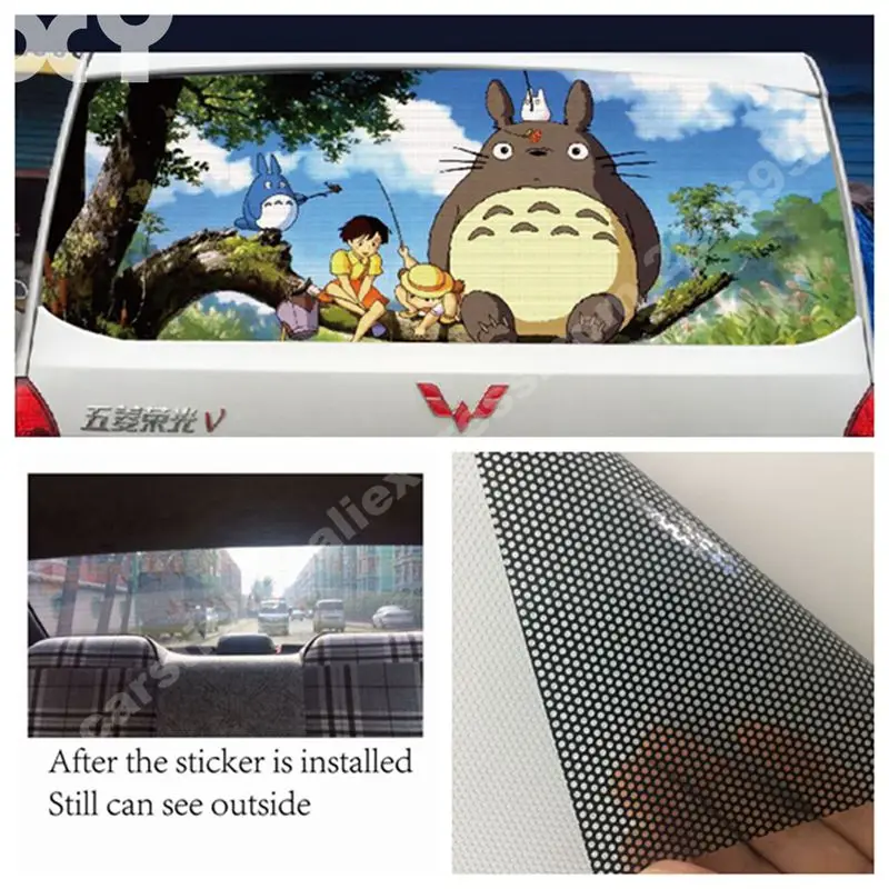 Забавные креативные автомобильные наклейки Totoro для заднего окна автомобиля
