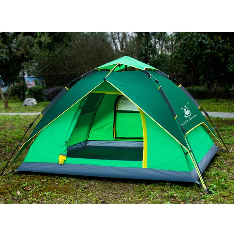 Outdoors 3-4 Persons Tents Camping Tents Multi-Functional Tents Camping Tent Waterproof Oxford Cloth Dual Layers