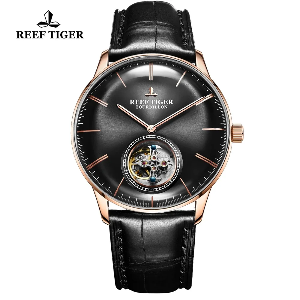 Наручные часы Reef Tiger/RT Мужские автоматические с кожаным ремешком RGA1930