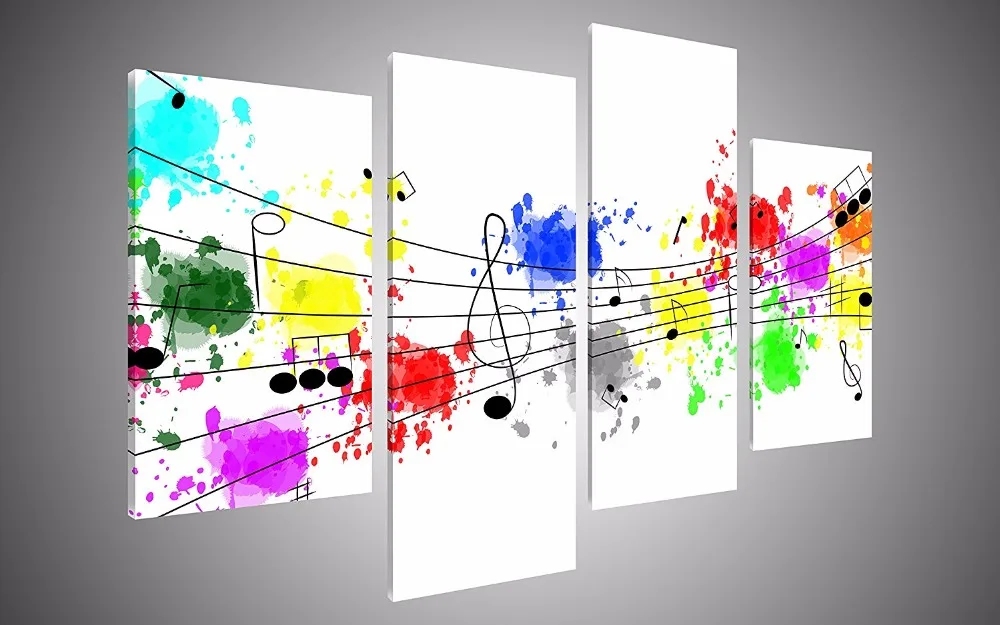 Colorful Graffiti Music Notes Clef12X20inchX2pcs,12X28inchX2pcs