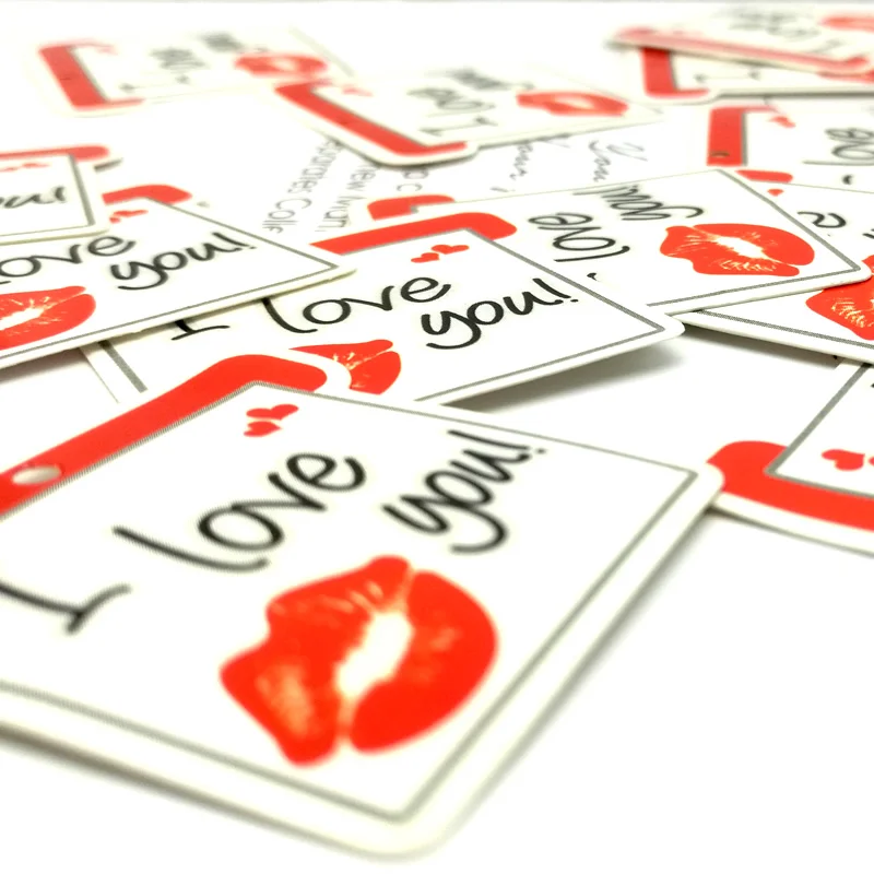 

200pcs I LOVE YOU Red Lips Kissl Paper Mini Card Lable Candy Box Decration Scrapbook Tags